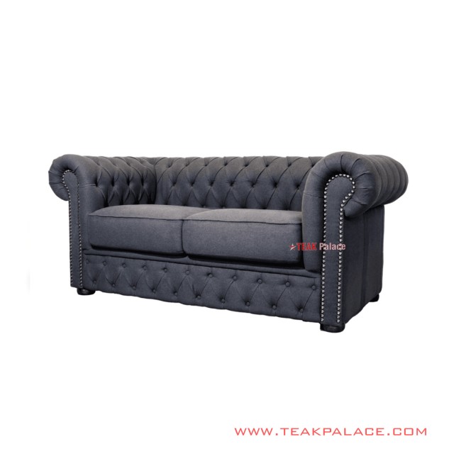 Sofa 2 Seater Chesterfield Mewah Grey Jati Minimalis sofa 2 seater chesterfield mewah grey jati minimalis 58