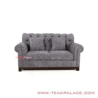 Sofa Jati Minimalis Abu-Abu Robinson 2 Dudukan