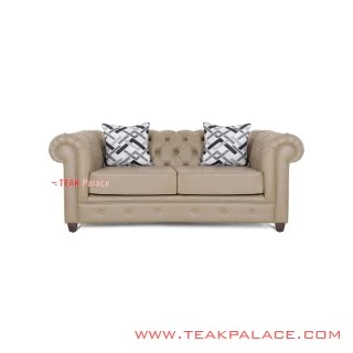 Sofa Chesterfield Kulit 2 Dudukan