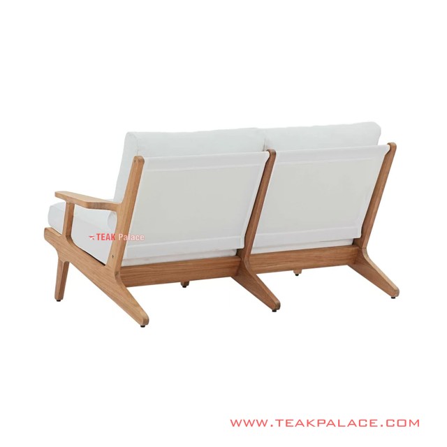 Sofa Tamu Natural 2 Dudukan Putih Seri Hamburg Minimalis