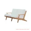 Sofa Tamu Natural 2 Dudukan Putih Seri Hamburg Minimalis