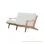 Sofa Tamu Natural 2 Dudukan Putih Seri Hamburg Minimalis