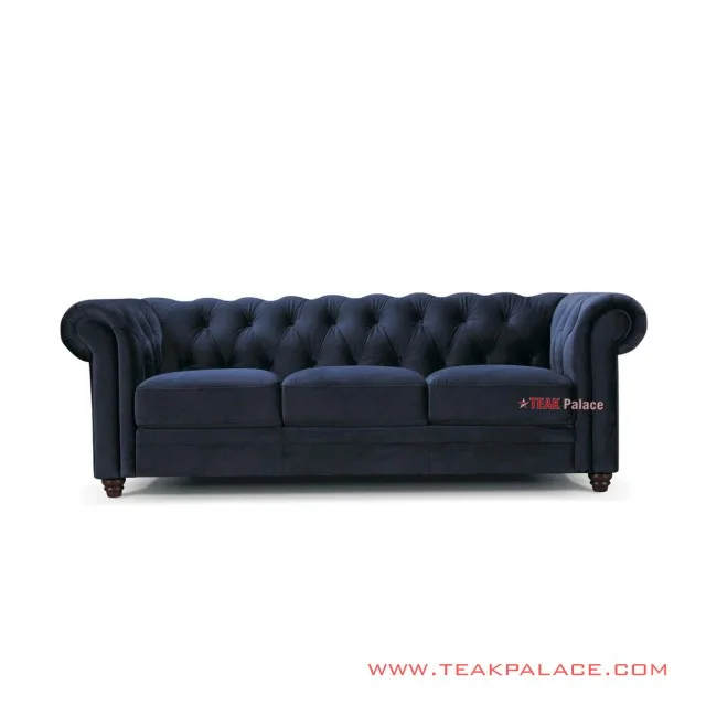 Chesterfield Teak Minimalist Denim Sofa chesterfield teak minimalist denim sofa 60