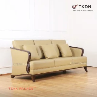 Kursi Tamu Minimalis Mewah 3 Dudukan Ukir Nusantara