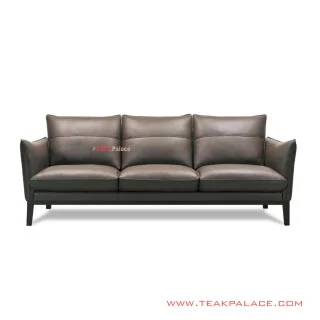 Sofa Leather Ariana Kayu Jati Hitam