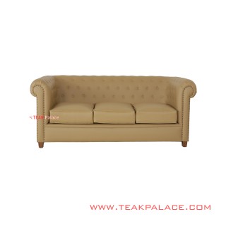 Sofa Chesterfield Jati 3 Seater Beige Sofa Chesterfield Jati 3 Seater Beige