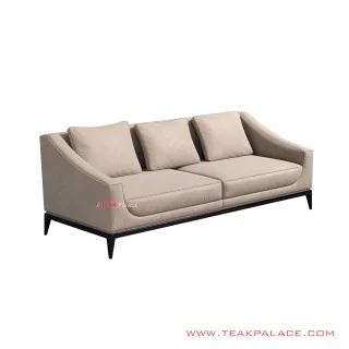Black Minimalist Teak Sofa Lalita Series