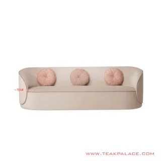 Sofa Amador Unik Minimalis Jati Cream