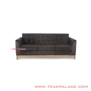 Sofa Riau 3 Dudukan Bludru Hitam