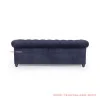 Sofa Chesterfield 3 Seater Jati Blackwalnut Biru Minimalis