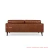 Sofa Daiki Kulit Coklat 3 Dudukan Black Walnut