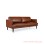 Leather Sofa 3 Seat Black Walnut Daiki Brown