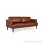 Sofa Daiki Kulit Coklat 3 Dudukan Black Walnut