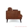 Sofa Daiki Kulit Coklat 3 Dudukan Black Walnut