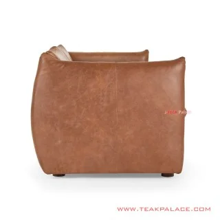 Sofa 3 Dudukan Kulit Coklat Denise