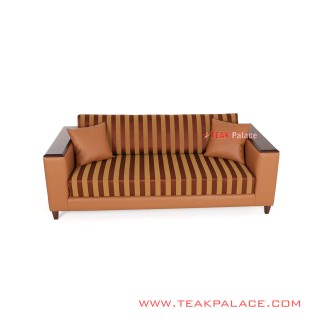 Sofa Vintage Minimalis 3 Dudukan Garis Orange Sofa Vintage Minimalis 3 Dudukan Garis Orange