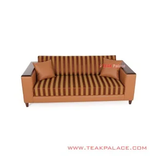 Sofa Vintage Minimalis 3 Dudukan Garis Orange