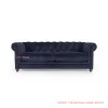 Sofa Chesterfield 3 Seater Jati Blackwalnut Biru Minimalis