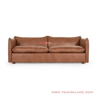 Sofa 3 Dudukan Kulit Coklat Denise Sofa 3 Dudukan Kulit Coklat Denise