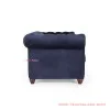 Sofa Chesterfield 3 Seater Jati Blackwalnut Biru Minimalis