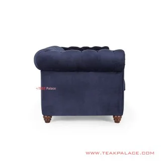 Sofa Chesterfield 3 Seater Jati Blackwalnut Biru Minimalis Sofa Chesterfield 3 Seater Jati Blackwalnut Biru Minimalis