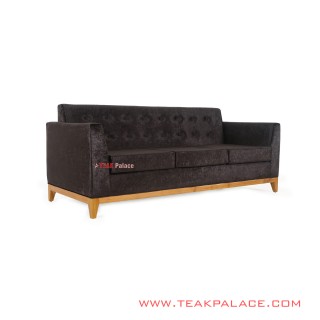 Sofa Riau 3 Dudukan Bludru Hitam