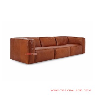Sofa Pohan Kulit 3 Dudukan Minimalis Modern