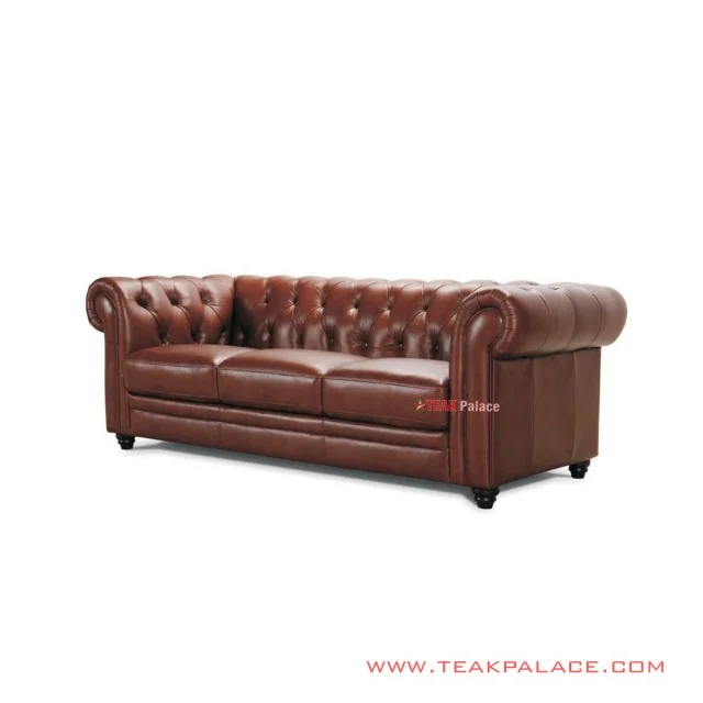 Sofa Tamu Chesterfield Oscar Brown Minimalis Jati sofa tamu chesterfield oscar brown minimalis jati 65