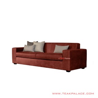 Sofa Davina Jati 3 Seater Mewah Red Minimalis Oscar