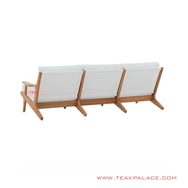 Sofa Tunggu Hamburg White Minimalis 3 Dudukan Natural