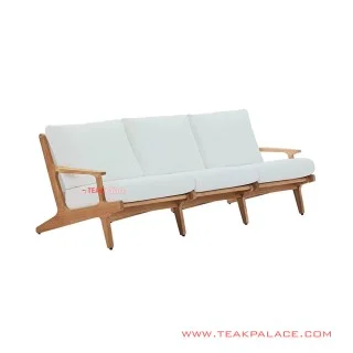 Sofa Tunggu Hamburg White Minimalis 3 Dudukan Natural