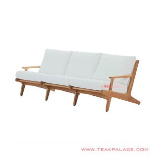 Sofa Tunggu Hamburg White Minimalis 3 Dudukan Natural