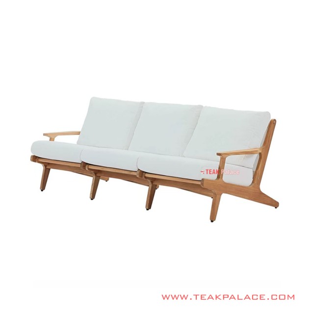  Sofa Tunggu  Hamburg White Minimalis 3 Dudukan Natural