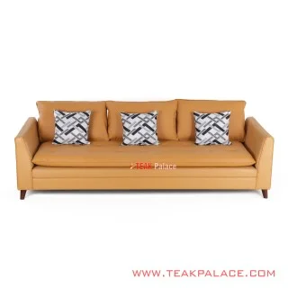 Sofa 3 Seater Kulit Seri Vania Terracotta