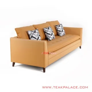 Sofa 3 Seater Kulit Seri Vania Terracotta