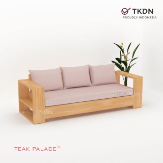 Bale Minimalis Bangku Sofa Jati Uluwatu 3 Dudukan