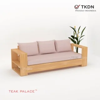 Bale Minimalis Bangku Sofa Jati Uluwatu 3 Dudukan