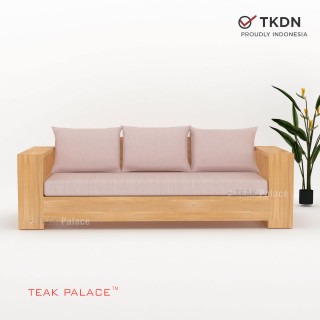 Bale Minimalis Bangku Sofa Jati Uluwatu 3 Dudukan