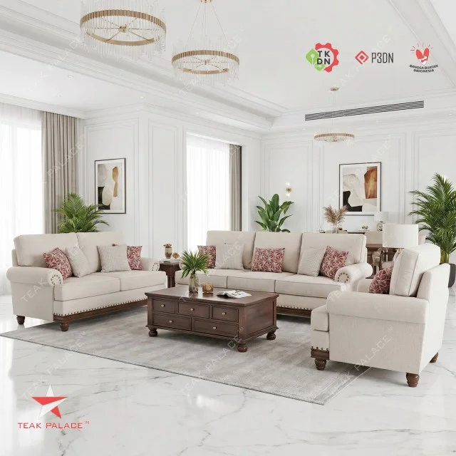 Sofa Minimalis Terbaru Ashley Set 321: Kemewahan Kayu Jati Finishing Salak Brown Doff Sofa Minimalis Terbaru Ashley Set 321: Kemewahan Kayu Jati Finishing Salak Brown Doff