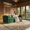 Sofa Chester 3 Dudukan Minimalis Modern Mewah - Beludru Hijau Premium & Rangka Kayu Jati