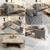 Dumai Series Luxury Modern Sofa Set (3-2-1) - Premium Velvet & Genuine Marble Tables