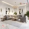 Set Sofa Minimalis Mewah Seri Dumai (3-2-1) Beludru Premium & Meja Marmer Asli