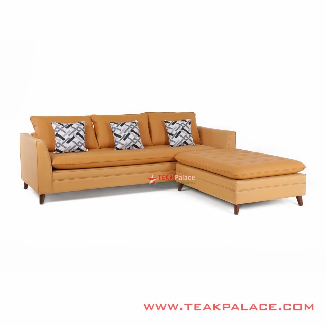 Sofa Sudut L Kulit Seri Vania Yellow sofa sudut l kulit seri vania yellow 61
