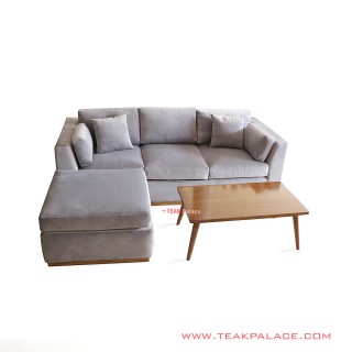 Sofa Sudut Kayu Jati Minimalis Jepara Seri Carticha