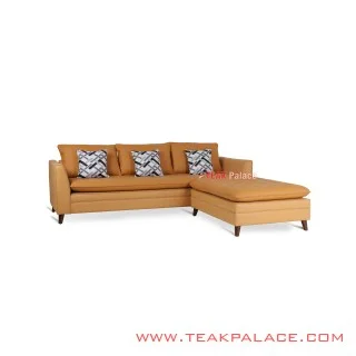 Sofa Sudut L Kulit Seri Vania Yellow Sofa Sudut L Kulit Seri Vania Yellow