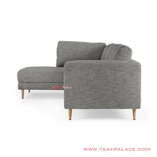 Sofa Sudut Ayudia Jati Natural Revina Grey
