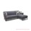 Sofa L Viana Dolphin Jati Black Walnut Minimalis