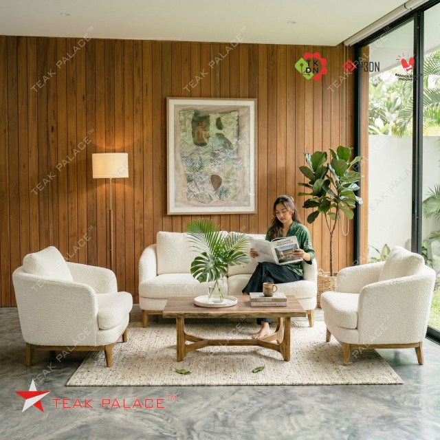 Latest Modern Minimalist Sofa: Set 211 Layton Solid Teak Wood Latest Modern Minimalist Sofa: Set 211 Layton Solid Teak Wood
