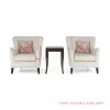 kursi sofa teras set meja black walnut jok putih seri accent 61