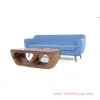 Sofa Biru 3 dudukan Set Meja Tamu seri Dina